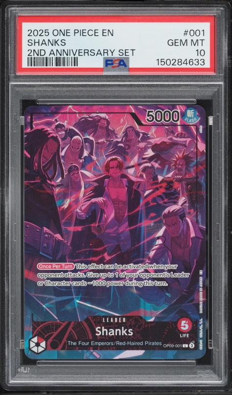 2025 One Piece Japanese 2nd Anniversary Set Alt Art Leader Shanks