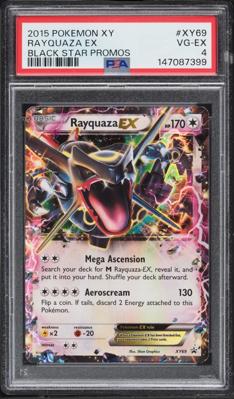 2015 Pokemon XY Black Star Promo Rayquaza EX #XY69 PSA 4 VGEX