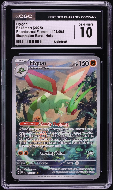 2025 Pokemon Mega Evolution Phantasmal Flames IR Flygon #101 CGC 10 GEM MINT