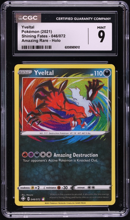 2021 Pokemon Sword & Shield Shining Fates Amazing Rare Yveltal #46 CGC 9 MINT