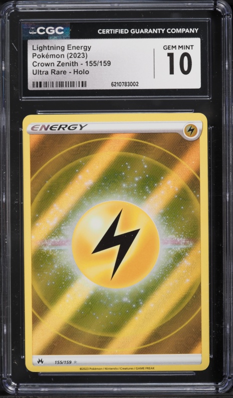 2023 Pokemon Sword & Shield Crown Zenith Holo Lightning Energy #155 CGC 10 GEM MINT
