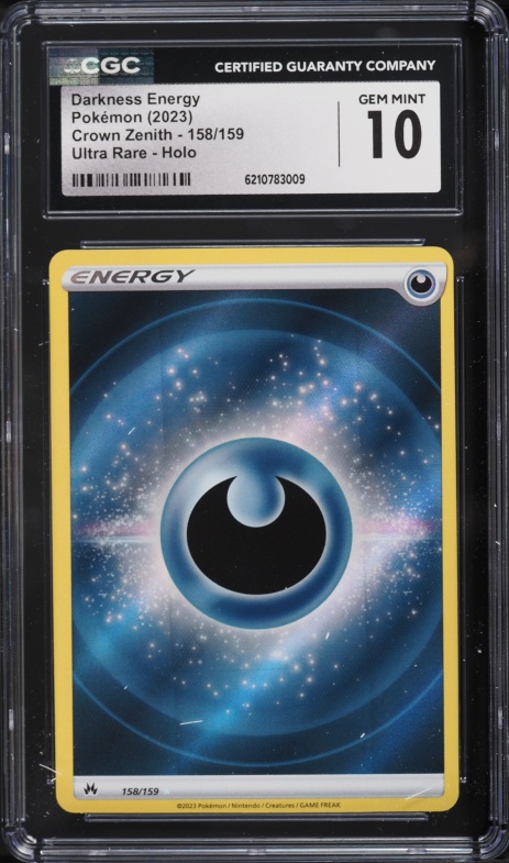2023 Pokemon Sword & Shield Crown Zenith Full Art Darkness Energy #158 CGC 10 GEM MINT