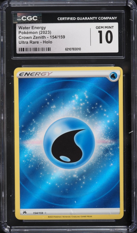 2023 Pokemon Scarlet & Violet Crown Zenith Full Art Water Energy #154 CGC 10 GEM MINT