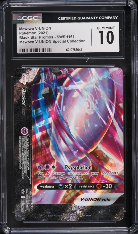 2021 Pokemon Sword & Shield Promo Special Collection Holo Mewtwo V-Union #SWSH161 CGC 10 GEM