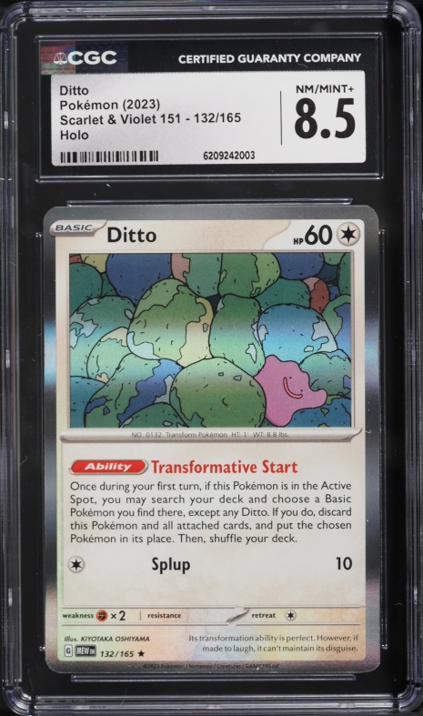 2023 Pokemon Scarlet & Violet 151 Holo Ditto #132 CGC 8.5 NM-MT+