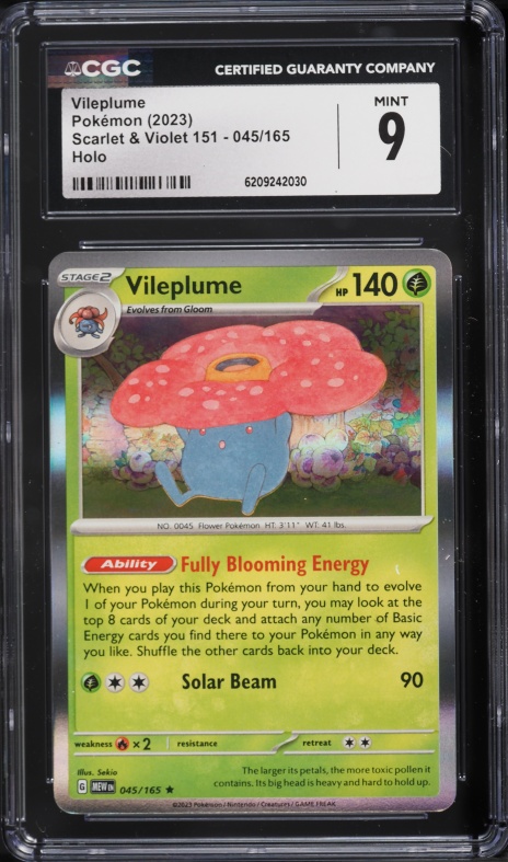 2023 Pokemon Scarlet & Violet 151 Holo Vileplume #45 CGC 9 MINT