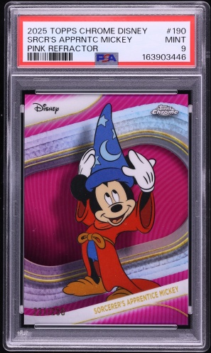 2025 Topps Chrome Disney Red Wave Sorcerer's Apprentice Mickey /5