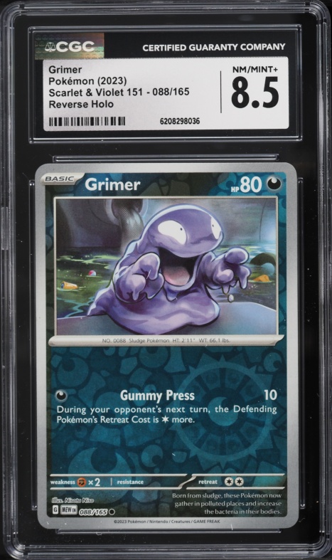 2023 Pokemon Scarlet & Violet 151 Reverse Holo Grimer #88 CGC 8.5 NM-MT+