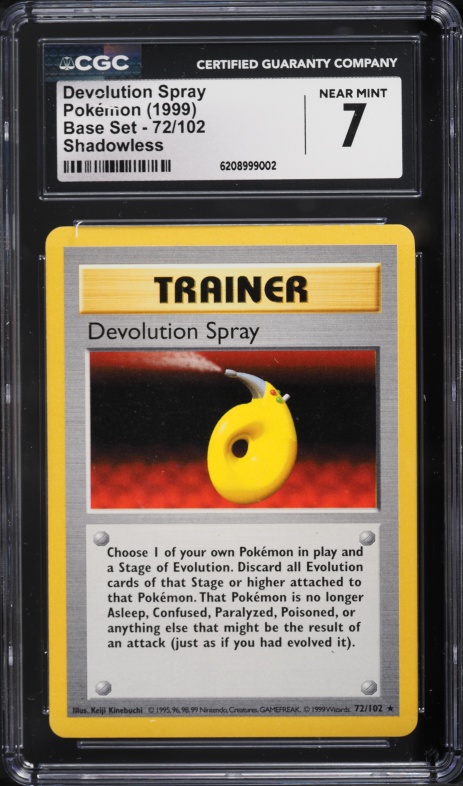 1999 Pokemon Base Set Shadowless Devolution Spray #72 CGC 7 NRMT