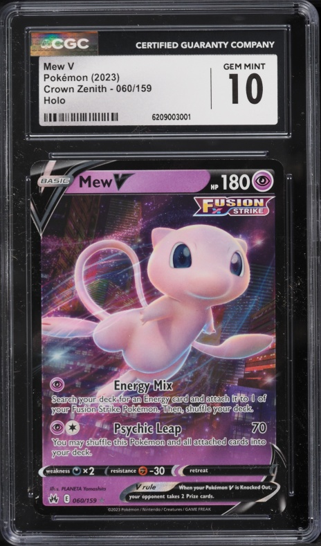 2023 Pokemon Sword & Shield Crown Zenith Holo Mew V #60 CGC 10 GEM MINT