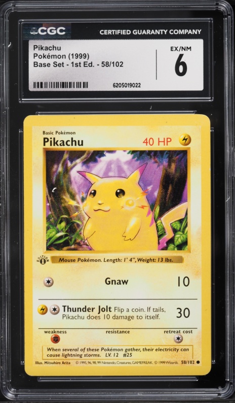 1999 Pokemon German Base Set 1st Edition Pikachu #58 CGC 1 PR on