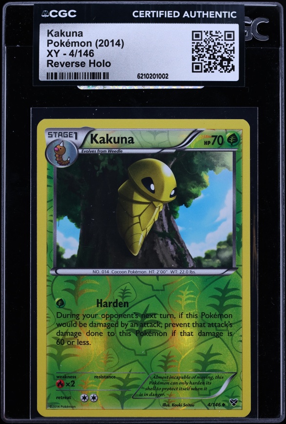 2014 Pokemon XY Reverse Holo Kakuna #4 CGC AUTH