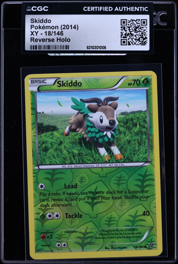 2014 Pokemon XY Reverse Holo Skiddo #18 CGC AUTH