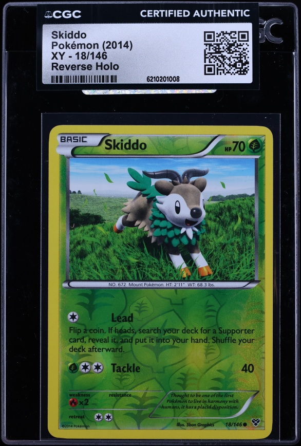 2014 Pokemon XY Reverse Holo Skiddo #18 CGC AUTH