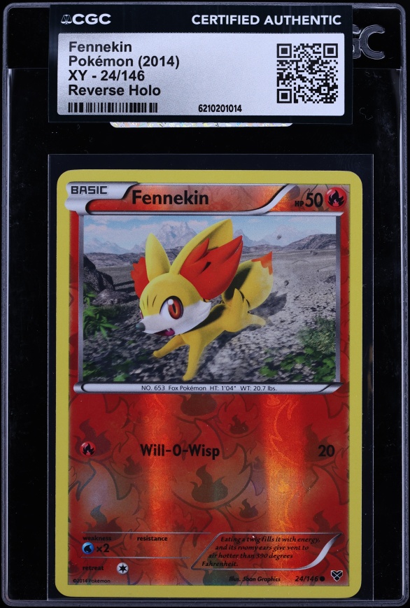 2014 Pokemon XY Reverse Holo Fennekin #24 CGC AUTH