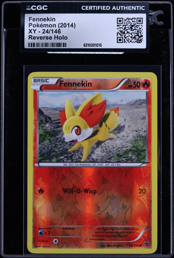 2014 Pokemon XY Reverse Holo Fennekin #24 CGC AUTH