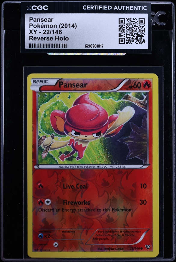 2014 Pokemon XY Reverse Holo Pansear #22 CGC AUTH