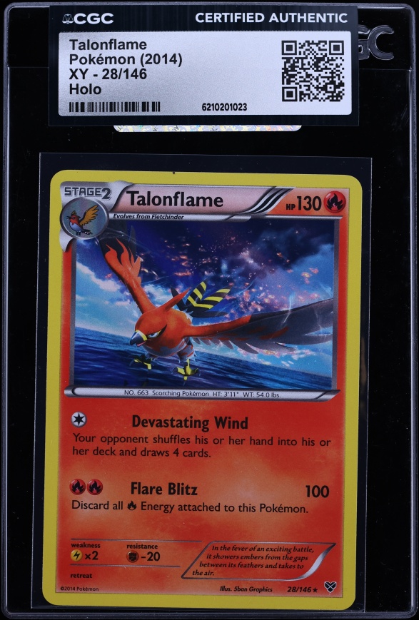2014 Pokemon Xy Holo Talonflame #28 CGC AUTH