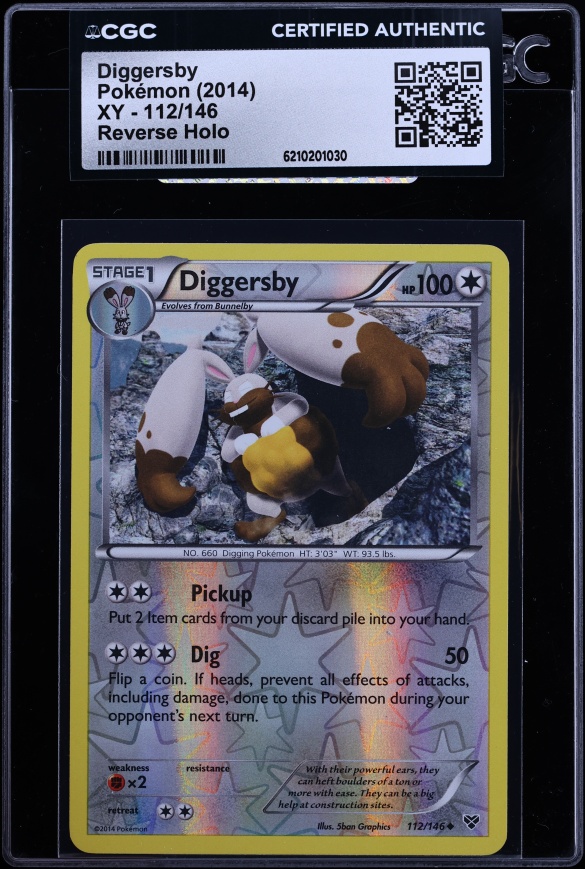 2014 Pokemon XY Reverse Holo Diggersby #112 CGC AUTH