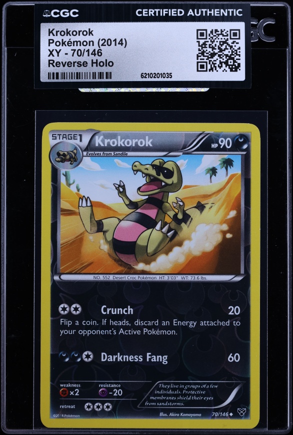2014 Pokemon XY Reverse Holo Krokorok #70 CGC AUTH