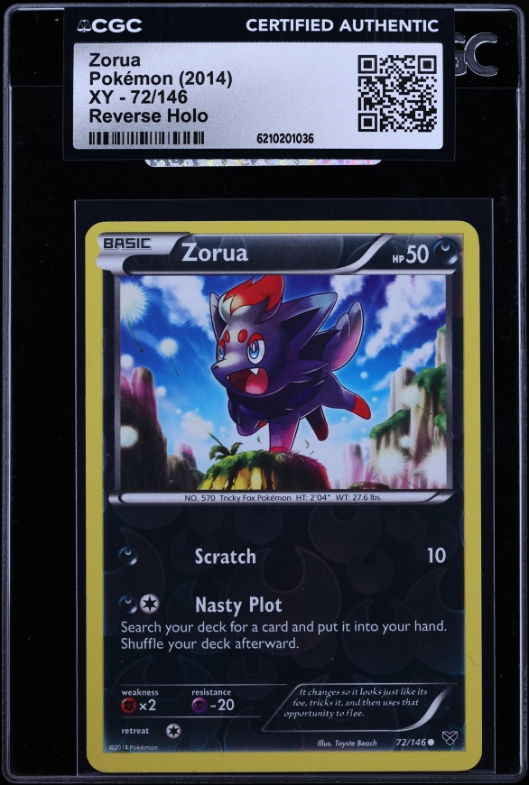 2014 Pokemon XY Reverse Holo Zorua #72 CGC AUTH