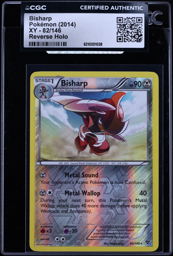 2014 Pokemon XY Reverse Holo Bisharp #82 CGC AUTH