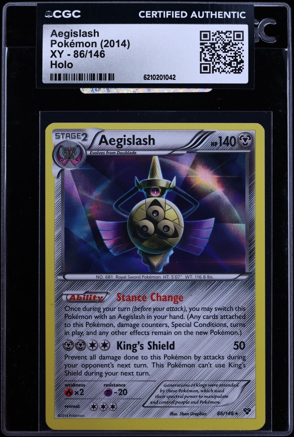 2014 Pokemon Xy Holo Aegislash #86 CGC AUTH