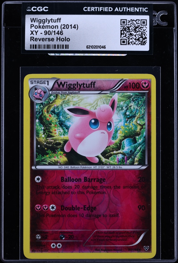 2014 Pokemon XY Reverse Holo Wigglytuff #90 CGC AUTH