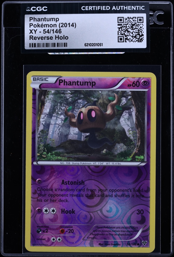 2014 Pokemon XY Reverse Holo Phantump #54 CGC AUTH