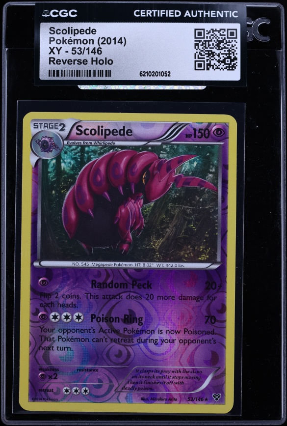 2014 Pokemon XY Reverse Holo Scolipede #53 CGC AUTH