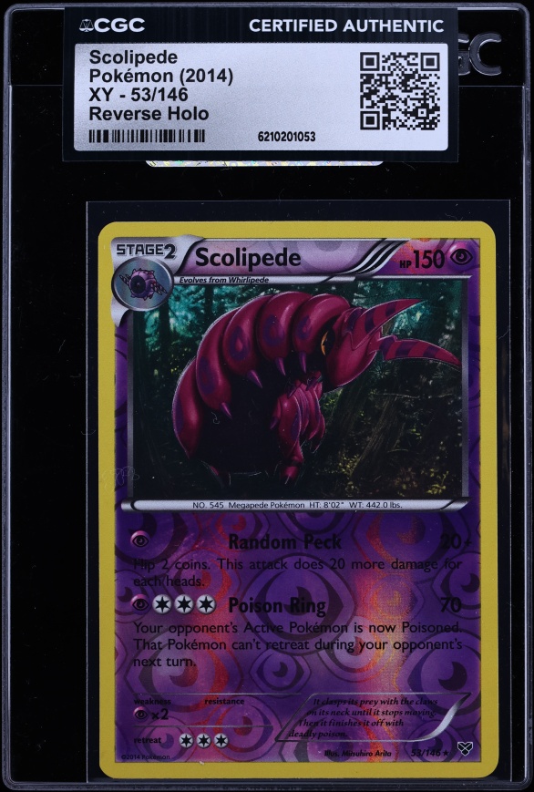 2014 Pokemon XY Reverse Holo Scolipede #53 CGC AUTH