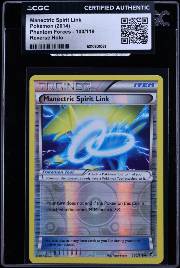 2014 Pokemon Phantom Forces Reverse Holo Manectric Spirit Link #100 CGC AUTH