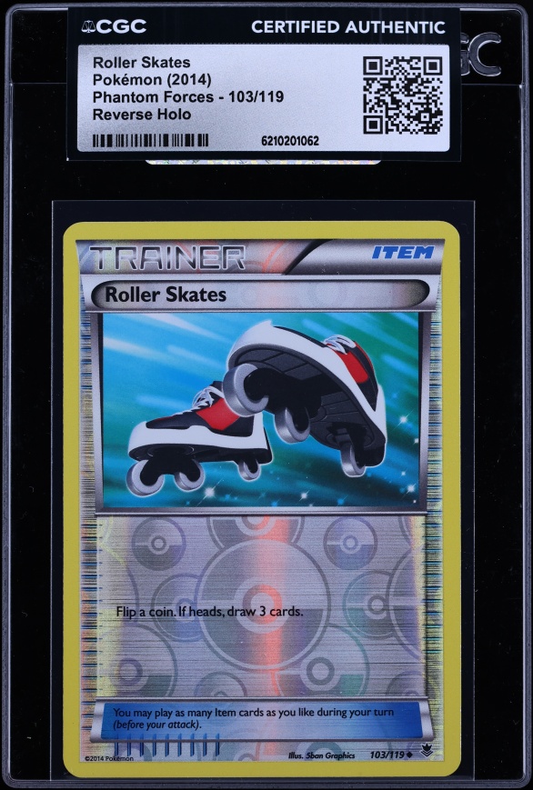 2014 Pokemon Phantom Forces Reverse Holo Roller Skates #103 CGC AUTH