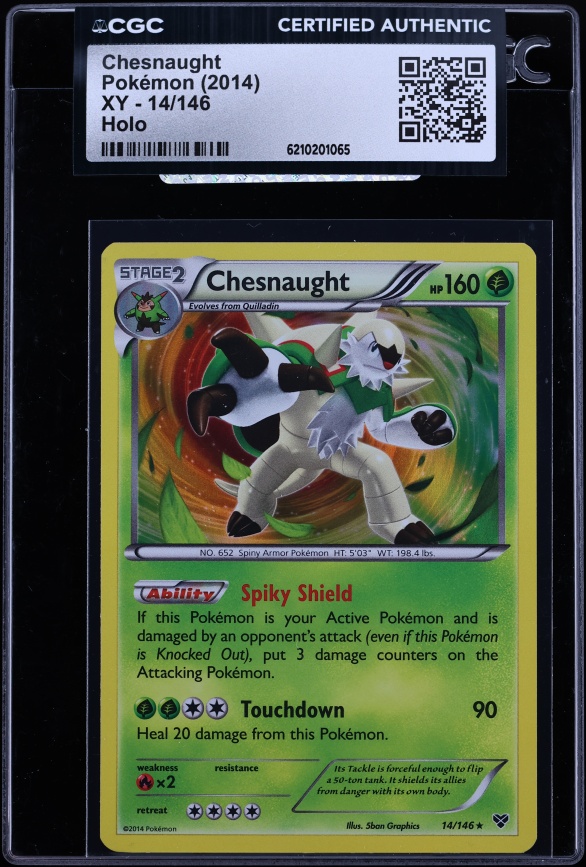 2014 Pokemon XY Holo Chesnaught #14 CGC AUTH