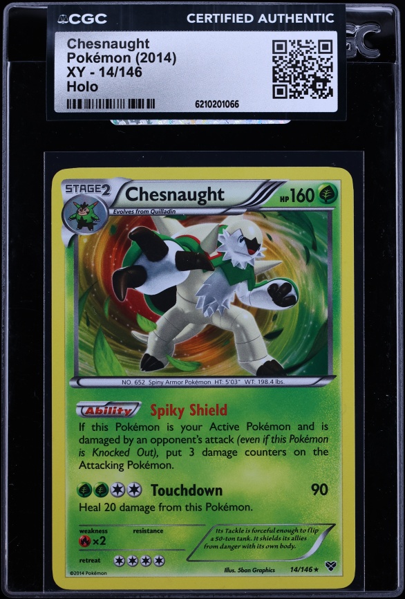 2014 Pokemon XY Holo Chesnaught #14 CGC AUTH