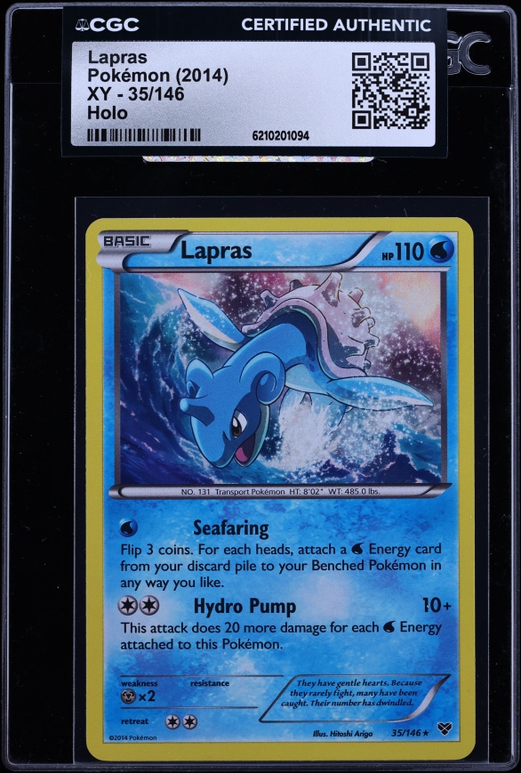 2014 Pokemon XY Holo Lapras #35 CGC AUTH