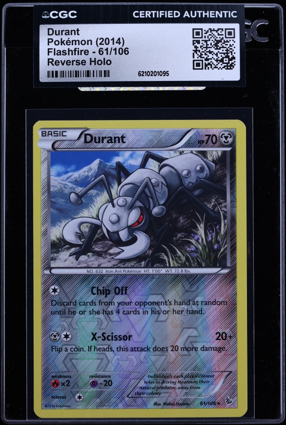2014 Pokemon Flashfire Reverse Holo Durant #61 CGC AUTH
