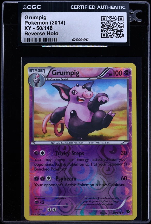 2014 Pokemon XY Reverse Holo Grumpig #50 CGC AUTH