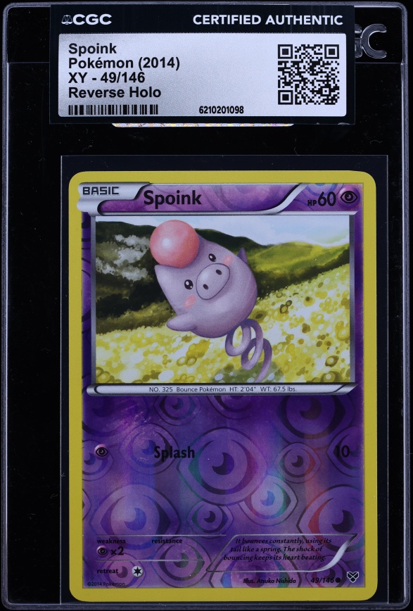 2014 Pokemon XY Reverse Holo Spoink #49 CGC AUTH