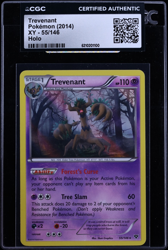 2014 Pokemon Xy Holo Trevenant #55 CGC AUTH