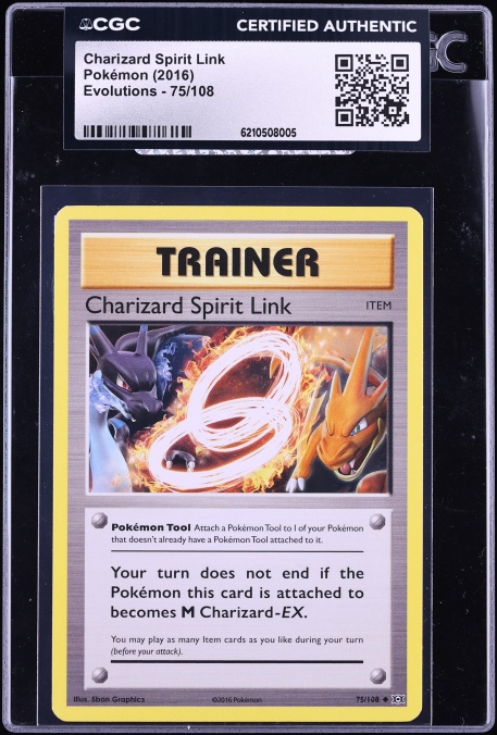 2016 Pokemon XY Evolutions Charizard Spirit Link #75 CGC AUTH
