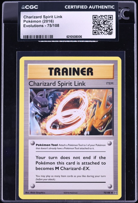 2016 Pokemon XY Evolutions Charizard Spirit Link #75 CGC AUTH