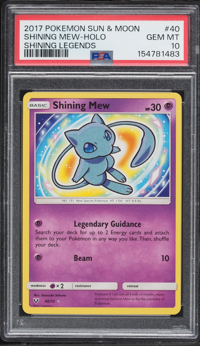 2017 Pokemon Sun & Moon Shining Legends Holo Shining Mew #40 PSA 10 GEM MINT