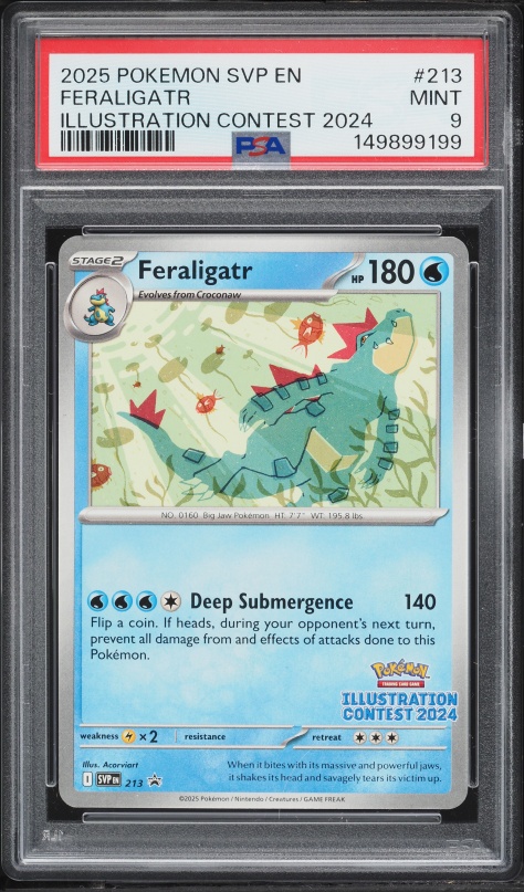 2025 Pokemon Scarlet & Violet Promo Illustration Contest '24 Feraligatr #213 PSA 9 MINT
