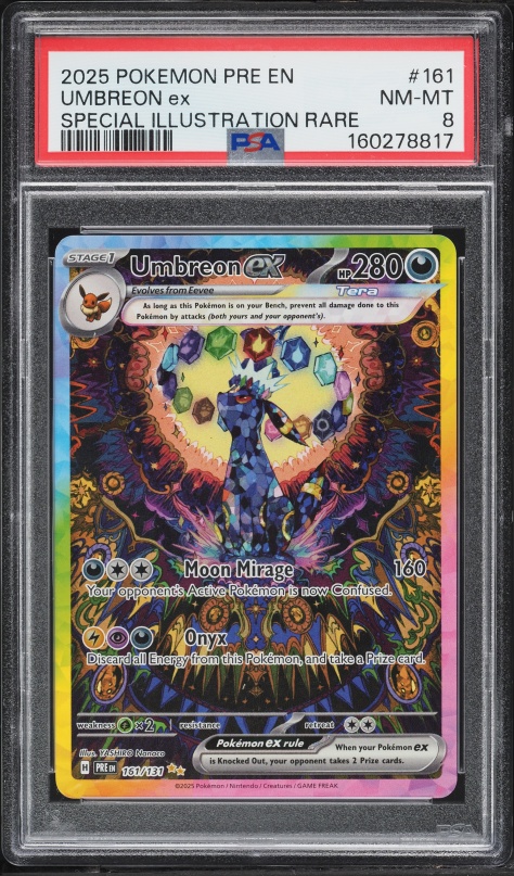 2025 Pokemon SV Prismatic Evolutions SIR Umbreon ex #161 PSA 10
