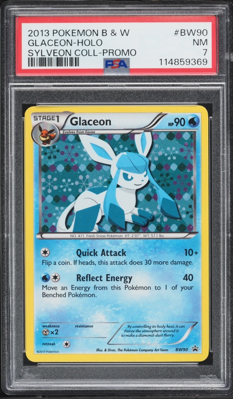 2013 Pokemon Black & White Promo Sylveon Collection Holo Glaceon #BW90 PSA 7 NRMT