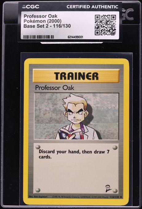 2000 Pokemon Base Set 2 Professor Oak #116 CGC AUTH