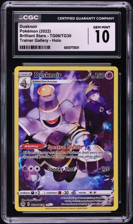 2022 Pokemon Sword & Shield Brilliant Stars Trainer Gallery CHR Dusknoir #TG06 CGC 10 GEM MINT