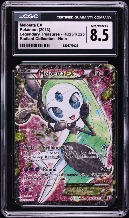 2013 Pokemon BW Legendary Treasures Radiant Collection Full Art Meloetta EX #RC25 CGC 8.5