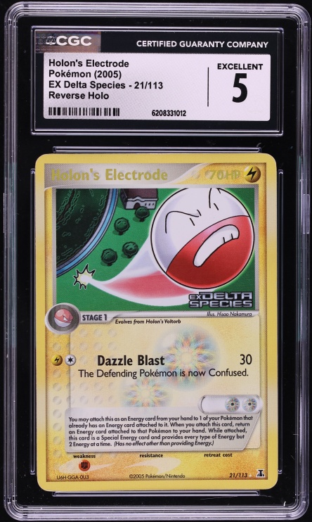 2005 Pokemon EX Delta Species Reverse Holo Holon's Electrode #21 CGC 5 EX